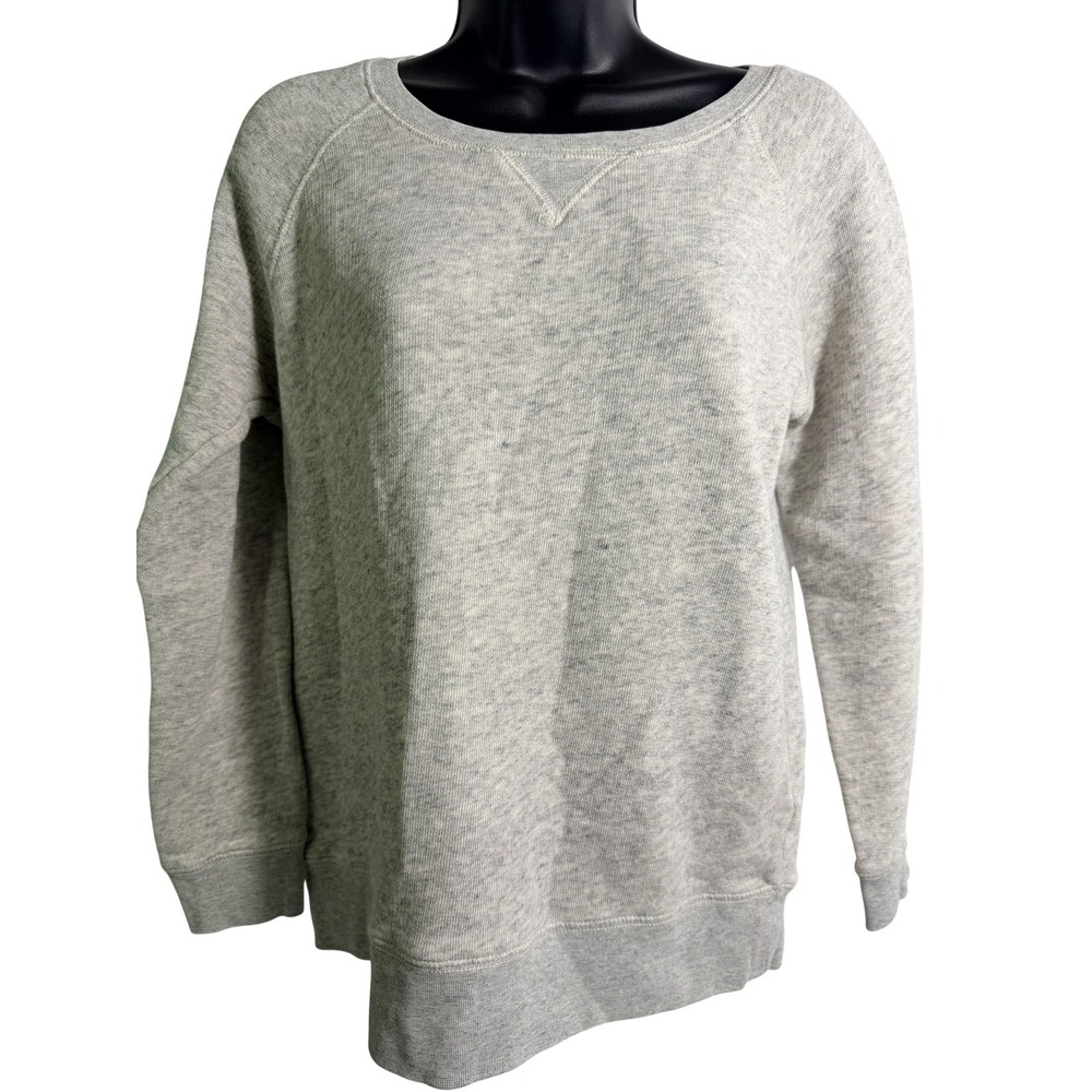 Madewell Sweatshirt Womens Small Gray Crewneck Raglan Pullover Terry Cotton